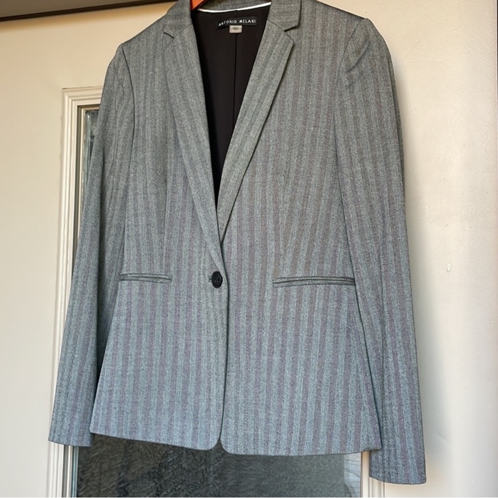 Antonio Melani Herringbone Striped Blazer Jacket